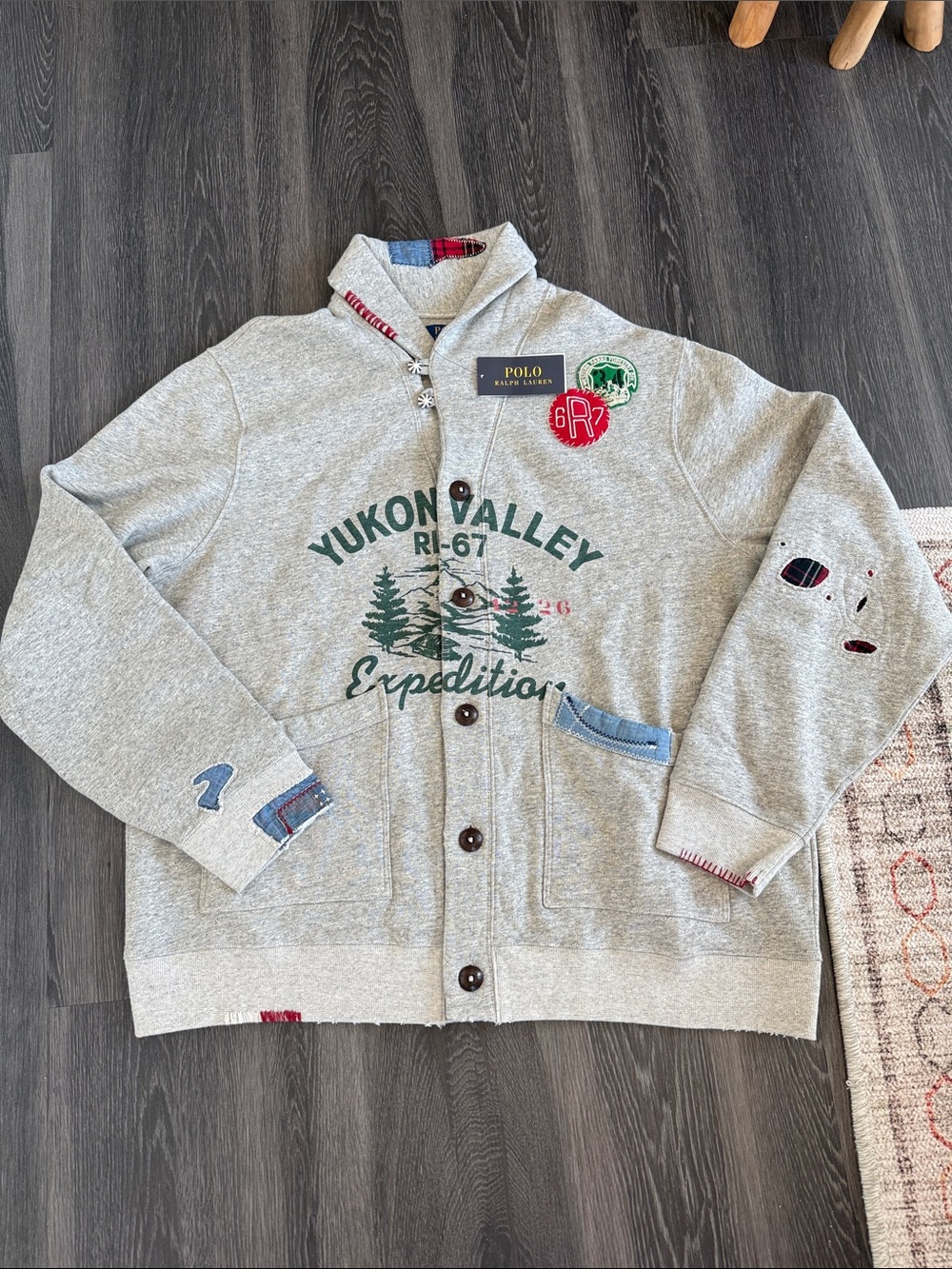 Polo Ralph Lauren Yukon Valley Expedition Grey Button-Up Sweatshirt